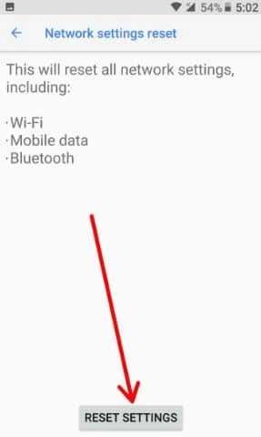 Ripristina le impostazioni di rete