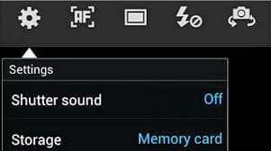 Apri Impostazioni fotocamera