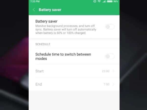 Attiva il risparmio batteria
