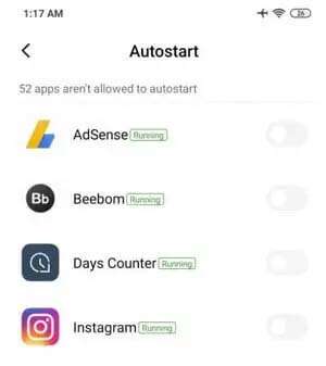 Disattiva l'avvio automatico delle app su Android