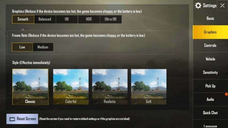 Imposta le opzioni grafiche per dispositivi mobili PUBG per evitare problemi di ritardo su Android