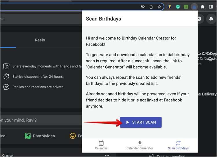 Passaggio 2 - Importare i compleanni da Facebook a Google Calendar