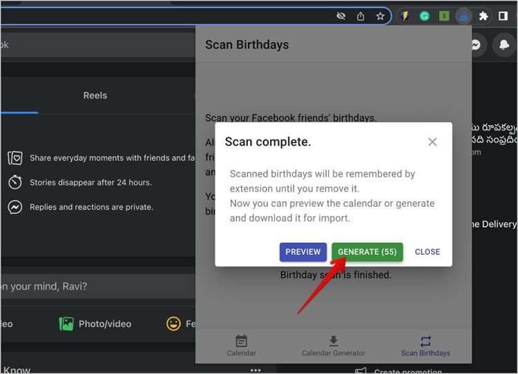 Passaggio 3 - Importare i compleanni da Facebook a Google Calendar