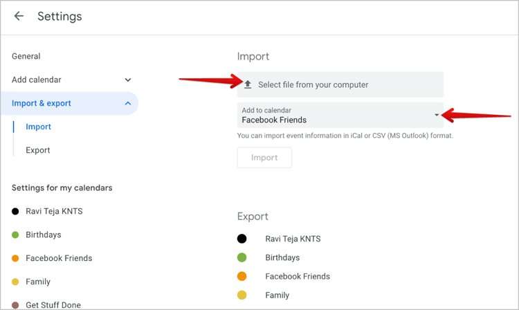 Passaggio 9 - Importare i compleanni da Facebook a Google Calendar