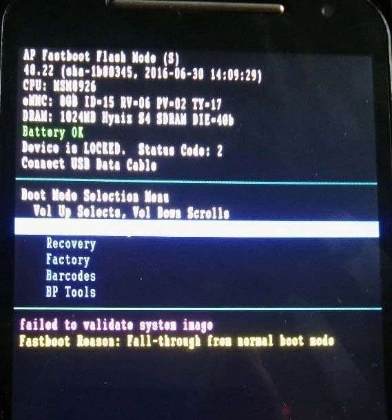 Impossibile convalidare immagine sistema