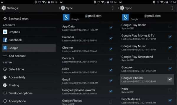 Accedi a Google per ripristinare i dati