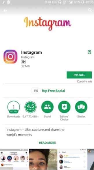 Installa app Instagram su Android