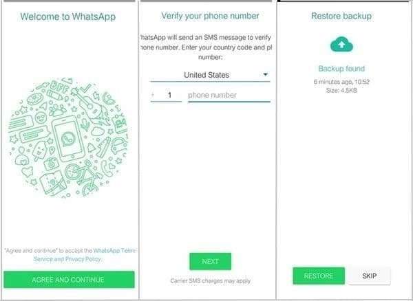 Ripristina i file di WhatsApp dal backup
