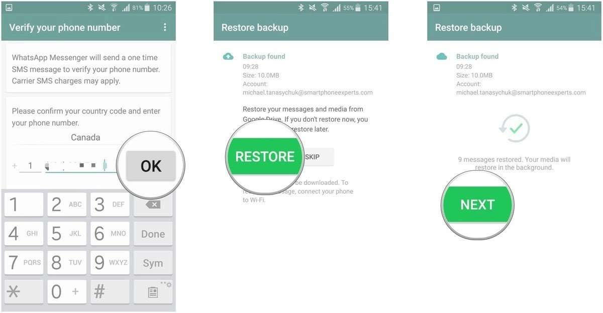 Ripristina messaggi di WhatsApp dal backup di Google Drive