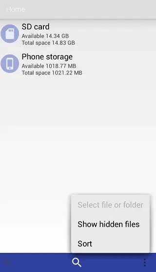 Il file manager mostra i file nascosti