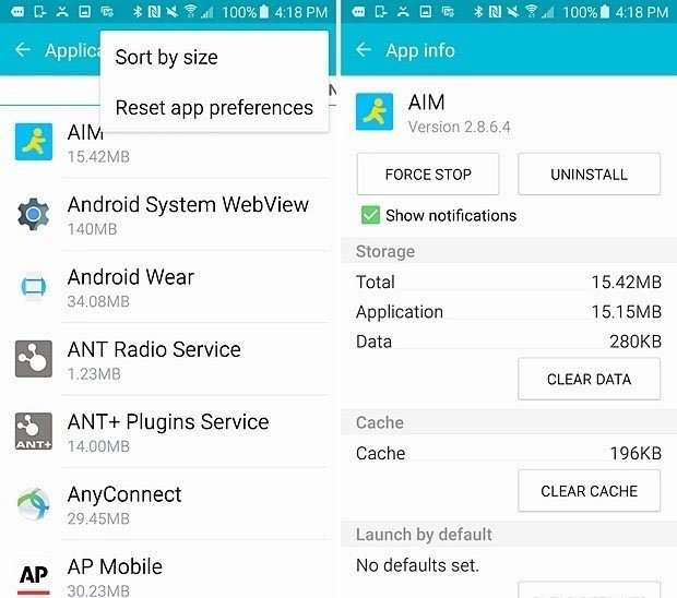 Svuota la cache dell'app per correggere l'archiviazione insufficiente su Android