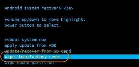 cancellare i dati ripristinati alle impostazioni di fabbrica di Android