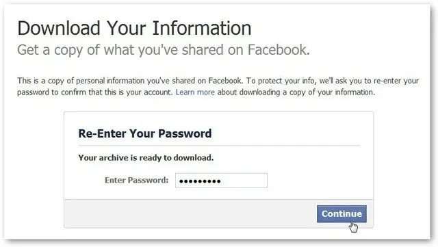 scaricare le informazioni