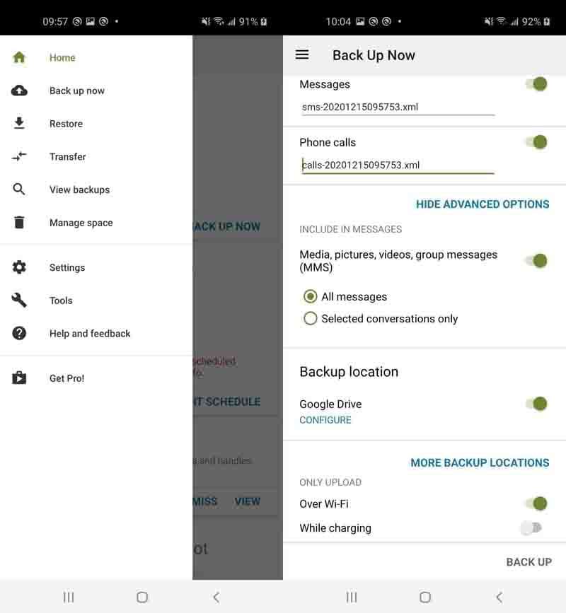 Backup Text SMS Using SMS Backup and Restore App