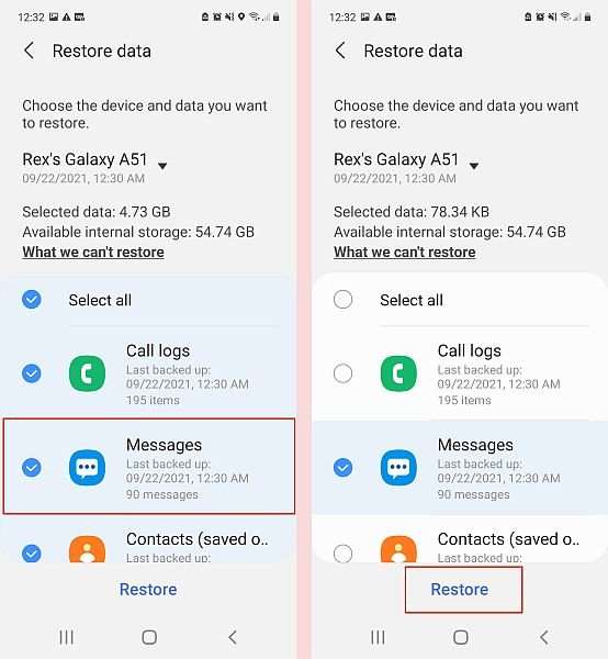 Restore Text Messages On Android Without Computer Using Samsung Cloud