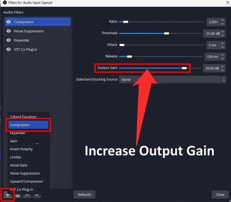 Increase Output Gain